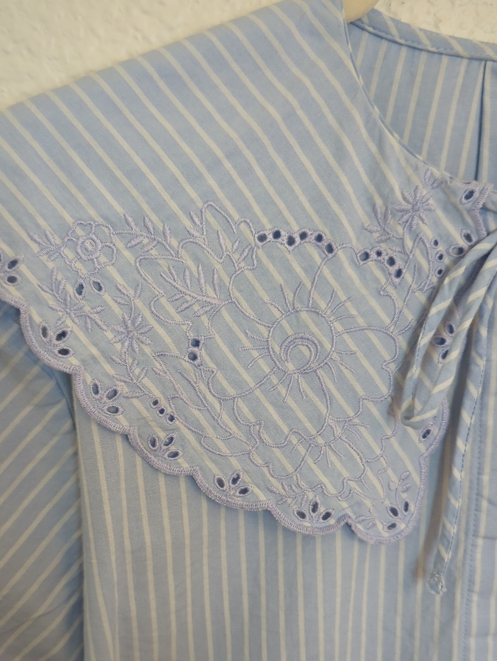 H&M Collared Blouse, Blue and White Stripes - Picture 5 of 8